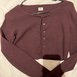 Aritzia Sunday Best Plum Izzy Cardigan